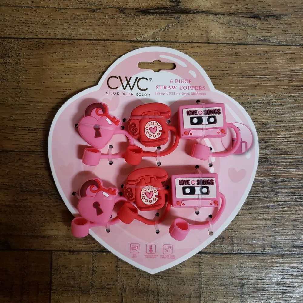 CWC Love Theme Straw Toppers Set - Picture 1 of 1
